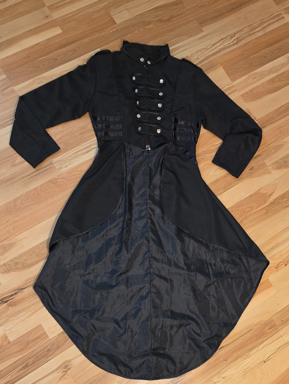 women's black steampunk/victorian tailcoat or gothic military jacket
